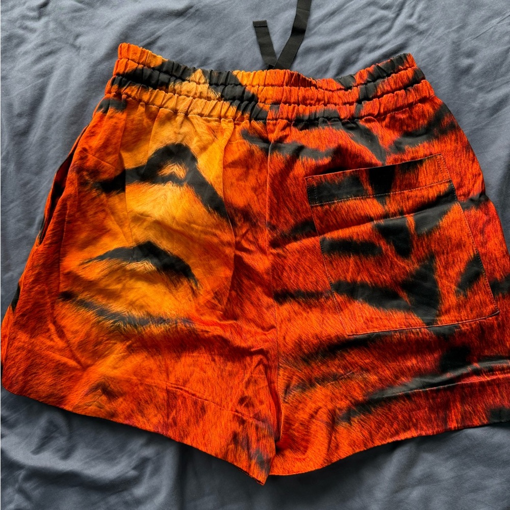 Dries Van Noten Orange Patterned Women's Shorts